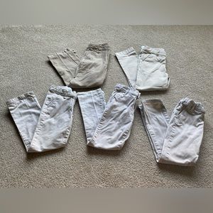 (5) Pairs of Girls Khaki Uniform Pants Size 6/6x